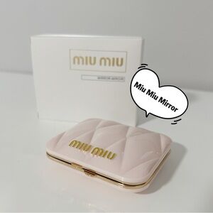 Miu Miu Pink Quilted Compact Mirror